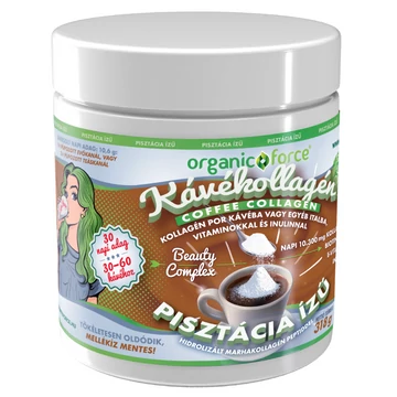PISZTÁCIA ízű Coffee Collagen – Kávékollagén, Kollagén por kávéba vagy egyéb italba vitaminokkal
