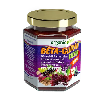Organic Force Béta-Glükán Elixír, gyümölcs-zöldség szuperkoncentrátum, 12 éves kortól és felnőtteknek, 210g