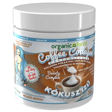 KÓKUSZ ízű Coffee Collagen – Kávékollagén, Kollagén por kávéba vagy egyéb italba vitaminokkal
