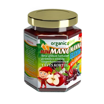 MINI Manó Manna Elixír, 1-3 éves korig, gyümölcs-zöldség szuperkoncentrátum béta-glükánnal, 210g