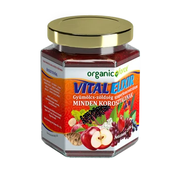 Organic Force VitalElixír, gyümölcs-zöldség szuperkoncentrátum minden korosztálynak, 210g-os kiszerelés