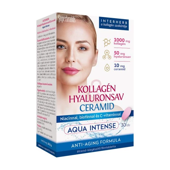 Interherb Kollagén&Hyaluronsav&Ceramid Szépségformula AQUA Intense tabletta 30db