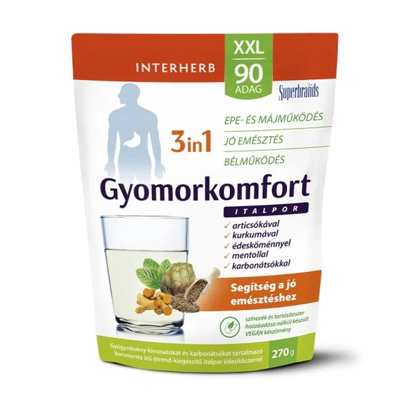 Interherb XXL 90 adag Gyomorkomfort 3in1 borsmenta ízű italpor 270g