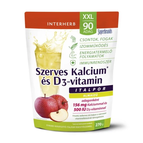 Interherb XXL 90 adag Szerves Kalcium+D3 almaízű italpor 270g
