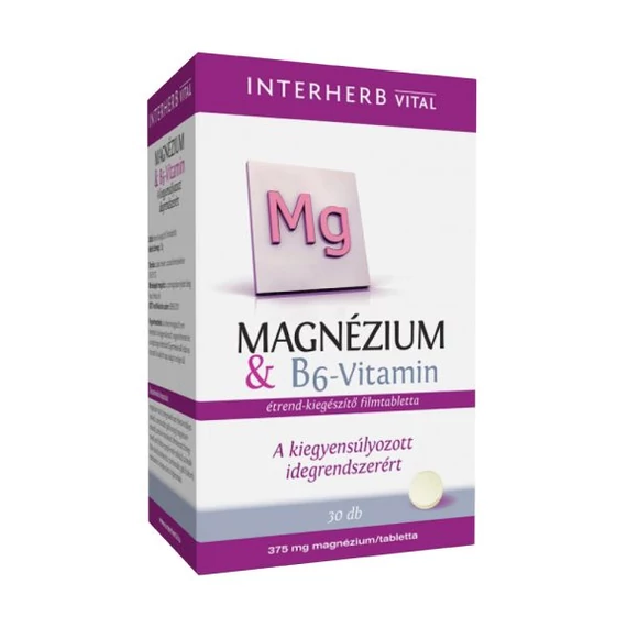 Interherb Magnézium 375 mg + B6-Vitamin 30db