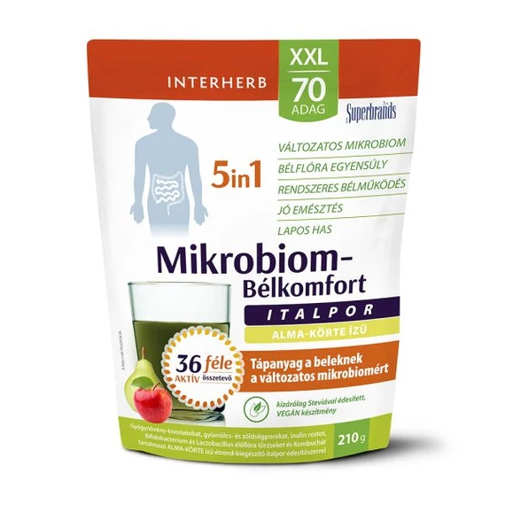 Interherb XXL 70 adag Mikrobiom-Bélkomfort 5in1 italpor Alma-Körte ízű 210g