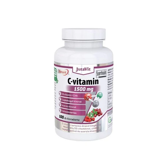 JutaVit C-vitamin 1500mg + csipkeb.+acerola kivonat+D3 filmtabletta 100db