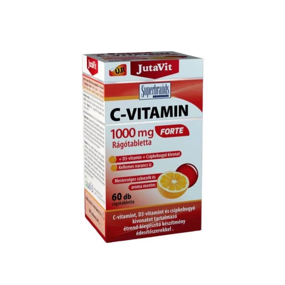 JutaVit C-vitamin 1000mg Forte rágótabletta+D3+csipkeb.kivonat 60db (narancs)