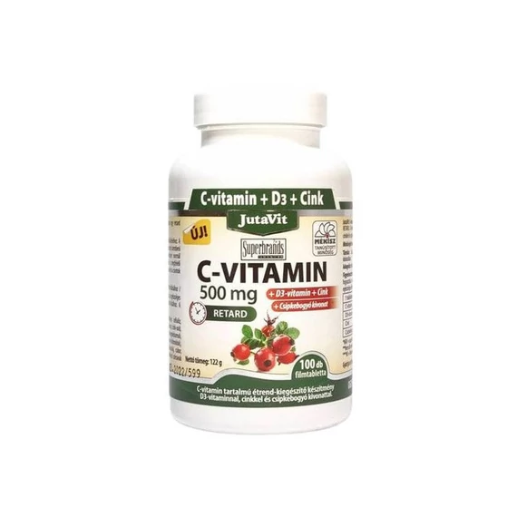 JutaVit C-500 + D3 nyújtott csipkebogyó filmtabletta 100db