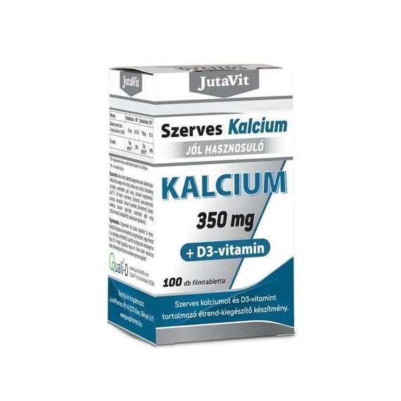Jutavit Szerves Kalcium 350mg+D3-vitamin tabletta (100db)