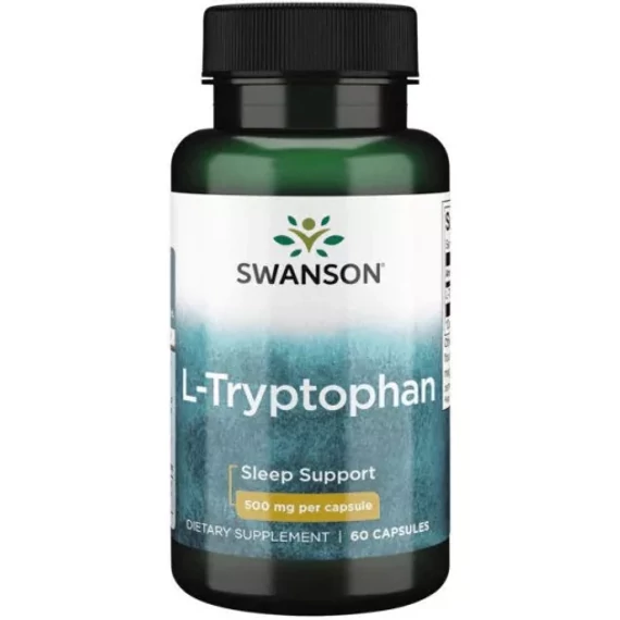 Swanson L-Tryptophan 500mg kapszula (az 5HTP előanyaga) 60db