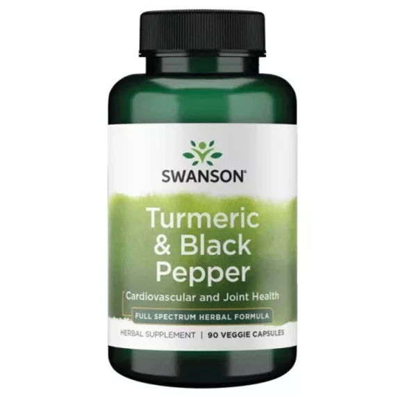 Swanson Turmeric&Black Pepper (Kurkuma+ feketebors) növényi kapszula 90db