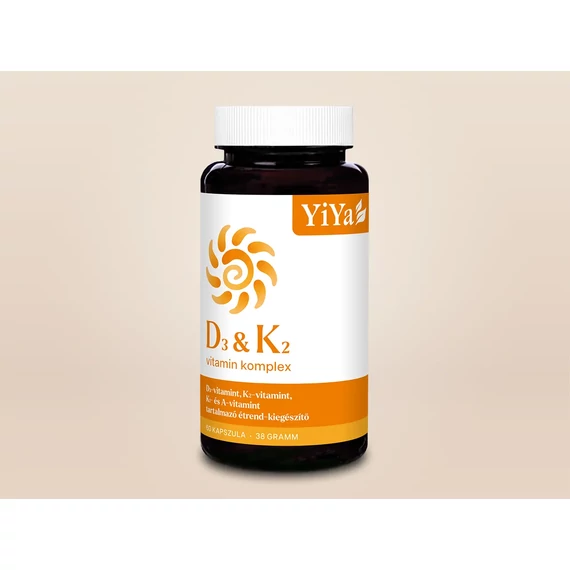 YiYa D3- & K2-vitamin komplex - a legfontosabb zsíroldékony vitaminok 60db