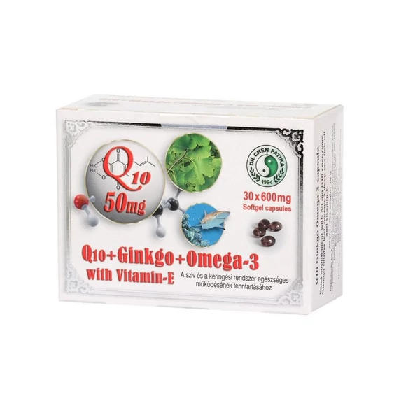 Dr. Chen Q10 50mg Ginkgo Omega-3 kapszula 30db