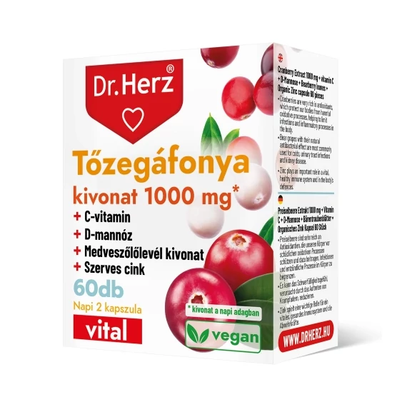 Dr Herz Tőzegáfonya kivonat 1000mg kapszula 60db