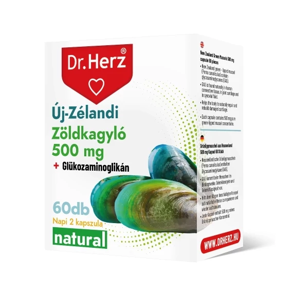 Dr Herz Új-Zélandi zöldkagyló kivonat 500mg kapszula 60db
