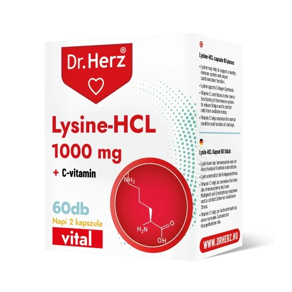 Dr Herz Lysine-HCL + C-vitamin kapszula 60db 