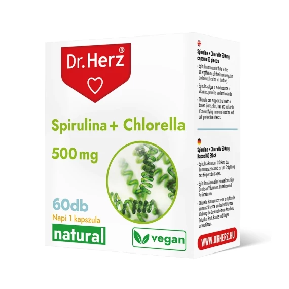 Dr Herz Spirulina + Chlorella kapszula 60db