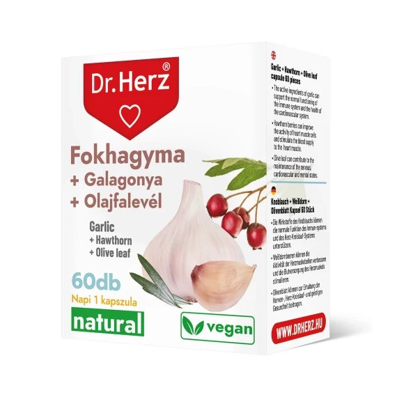 Dr Herz Fokhagyma + Galagonya + Olajfa kapszula 60db